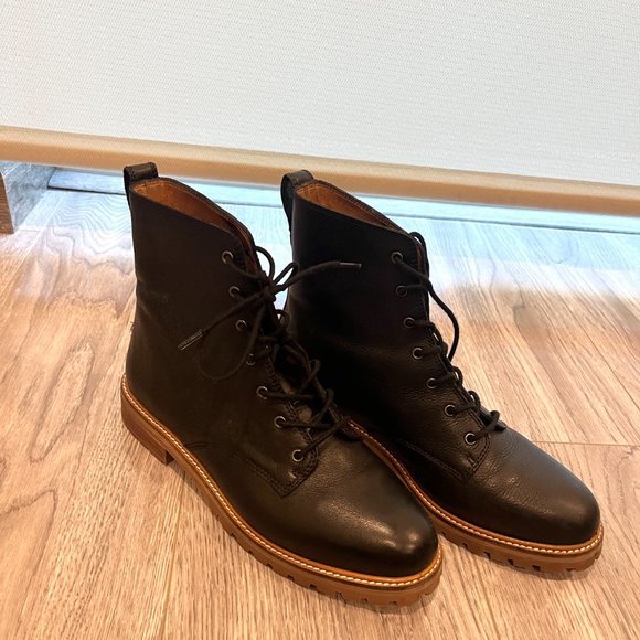 Madewell Black Leather Combat Boots - Picture 3 of 9